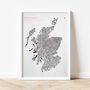 Vibrant Riso Whisky Word Map Scotland, thumbnail 1 of 7