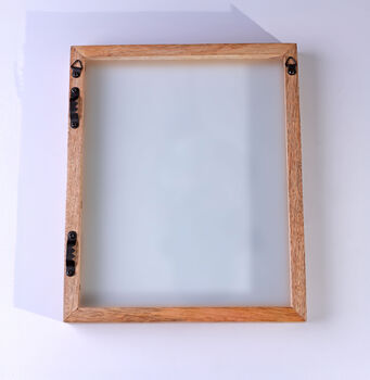G Decor Taru Handmade Hanging Mango Wood Frame Dubble Large Glass Wall Display, 5 of 6