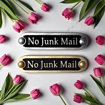 No Junk Mail Metal Door Sign Modern, 6 of 6