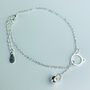 Sterling Silver Cat Bracelet With Hanging Bell Charm, thumbnail 3 of 6