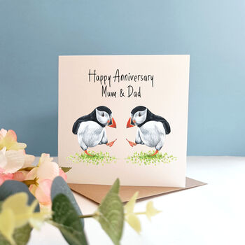 Dancing Puffins Anniversary Card, 3 of 7