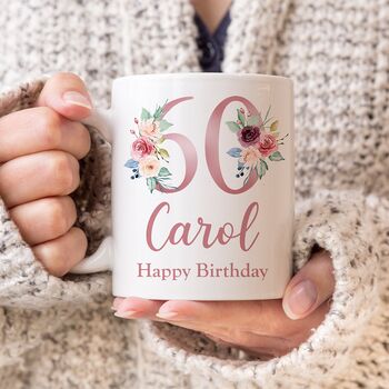 Personlised Floral Milestone Age Mug, 6 of 9