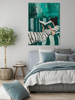 Female Reading Book Painting Art Print, 4 of 4