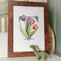 T Is For Tulips Flower Letter Print, Personalised, thumbnail 5 of 7