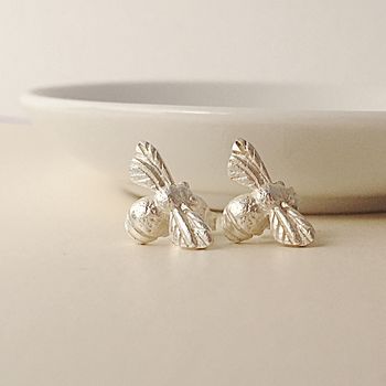 Sterling Silver Bee Earrings, 2 of 4