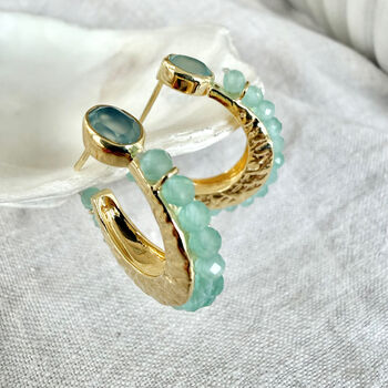 Eclipse Hoops Aqua Chalcedony, 7 of 10