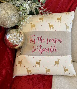 Sparkly Reindeer Cushion, 4 of 4