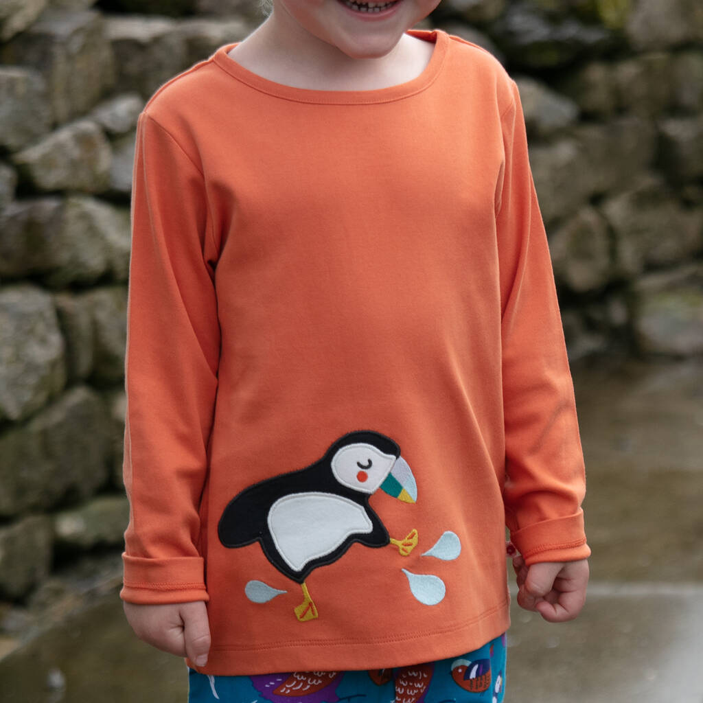 Kids Long Sleeve Puffin Top, 1 of 4