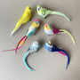 Set Of Six Feather Bird Clip Decorations, thumbnail 1 of 10