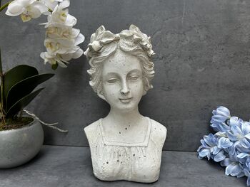 26cm Cream Vintage Style Ladies Bust Head Statue Decor, 7 of 11