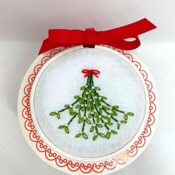 Diy Christmas Mistletoe Decoration/Embroidery Kit, 7 of 11