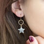 Sparkle Star Circle Drop Earrings, thumbnail 1 of 10