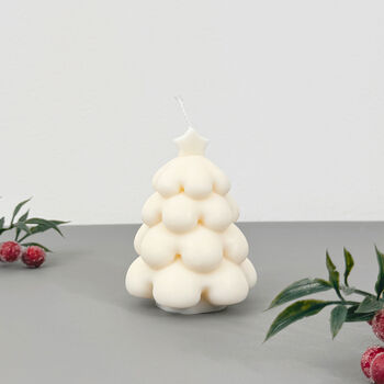 White Christmas Tree Candle And Christmas Decoration, 10 of 12