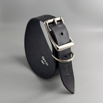 Black Leather Whippet Collar Can Be Personalised, 6 of 6