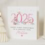 Personalised First Christmas Girl Card With Animals, thumbnail 1 of 7