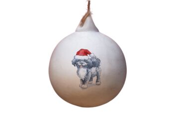 Havanese Grey And White Ceramic Bauble, 2 of 2