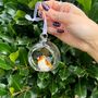 Handmade Open Glass Bauble With Robin, thumbnail 2 of 4