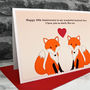 'Foxes' Personalised Anniversary Card, thumbnail 2 of 4