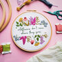 Wildflowers Quote Customisable Embroidery Kit, thumbnail 5 of 5