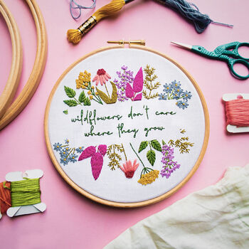 Wildflowers Quote Customisable Embroidery Kit, 5 of 5