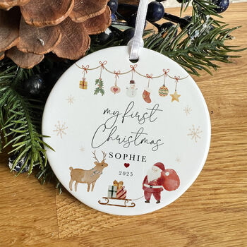 First Christmas Ceramic Ornament Keepsake Decoration Gift, 7 of 7