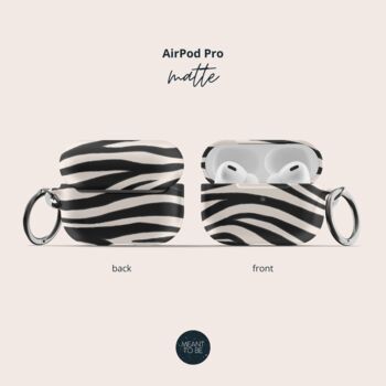 Zebra Print Air Pods Case With Keychain, 5 of 5