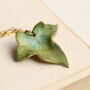 Olive Green Ivy Leaf Necklace, thumbnail 1 of 6