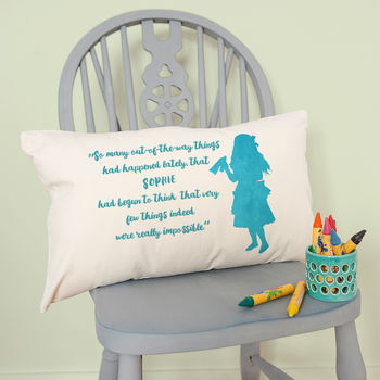 Personalised Alice Cushion Cover, 3 of 6