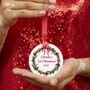 First Christmas Personalised Round Ceramic Christmas Decoration, thumbnail 1 of 7