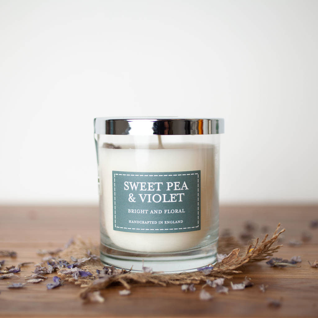 Scented Glass Candles With Petals 55 Hour Burn Time By The Country