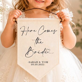 Personalised Here Comes The Bride Wedding Day Sign, 2 of 2