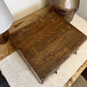 Antique Oak Filing Storage Drawers, 6 of 7