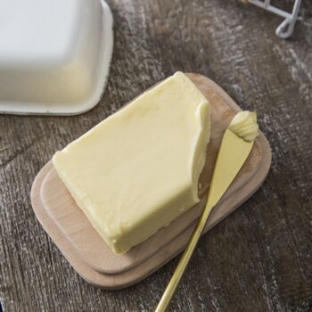 Warm White Enamel Butter Dish, 2 of 3
