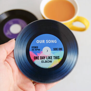 Personalised Vinyl Record 'Our Song' Coaster, 4 of 8