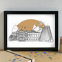 Rio De Janeiro Skyline Travel Art Print Unframed, thumbnail 1 of 6