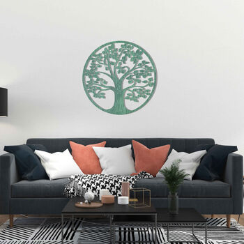 Modern Round Tree Wooden Wall Art For Home Walls, 10 of 12