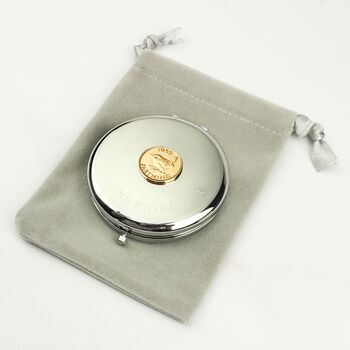 Personalised 80th Or 70th Birthday Farthing Coin Compact Mirror, 4 of 7