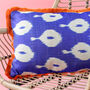 Handmade Orange And Blue Silk Cushion, thumbnail 2 of 2
