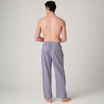 Men's 'Red Pop' Stripe Crisp Cotton Pyjama Trousers, 3 of 4