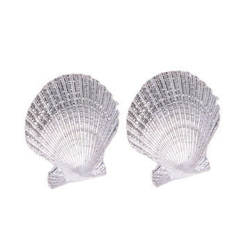 Silver Seashell Stud Earrings, 5 of 10