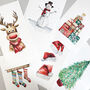 Set Of Five Hand Painted Christmas Cards, thumbnail 10 of 12