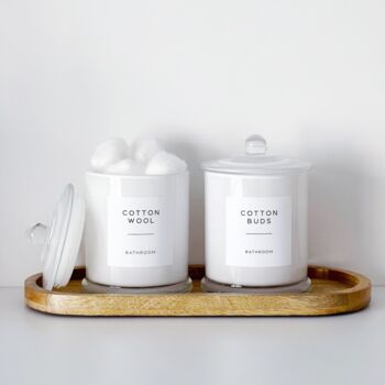 Luxury White Glass Bathroom Jar With Airtight Lid, 6 of 11