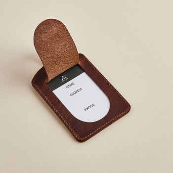 Personalised Leather Traditional Luggage Tag, 2 of 5