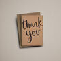 Thank You Script Small Letterpress Card, thumbnail 3 of 3