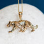 Leopard Necklace In 18ct Gold Plated Sterling Silver, thumbnail 1 of 11