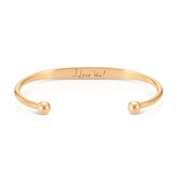 Personalised Men's Handwriting Torque Bracelet, 5 of 5