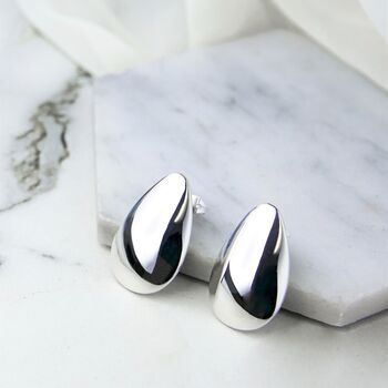 Gold Plated Teardrop Petal Sterling Silver Earrings, 4 of 6