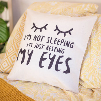 Resting My Eyes Cushion Funny Gift For Grandparents, 2 of 2