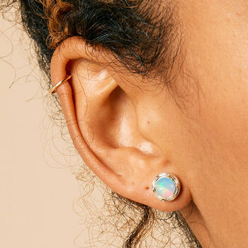 Maya Opal Stud Earrings Silver Or Gold Plated, 3 of 11