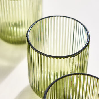 Palermo Set Of Four Green Ribbed Tumblers, 6 of 8